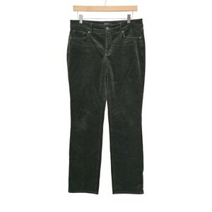 NYDJ Marilyn Straight Corduroy Pants Forest Green Lift Tuck Womens Size 6